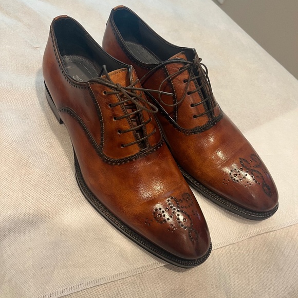 Scarpe di Bianco lace up balmoral oxfords size 9 1/2 - Picture 1 of 12